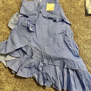Chicwish Asymmetrical Blue Ruffled Skirt